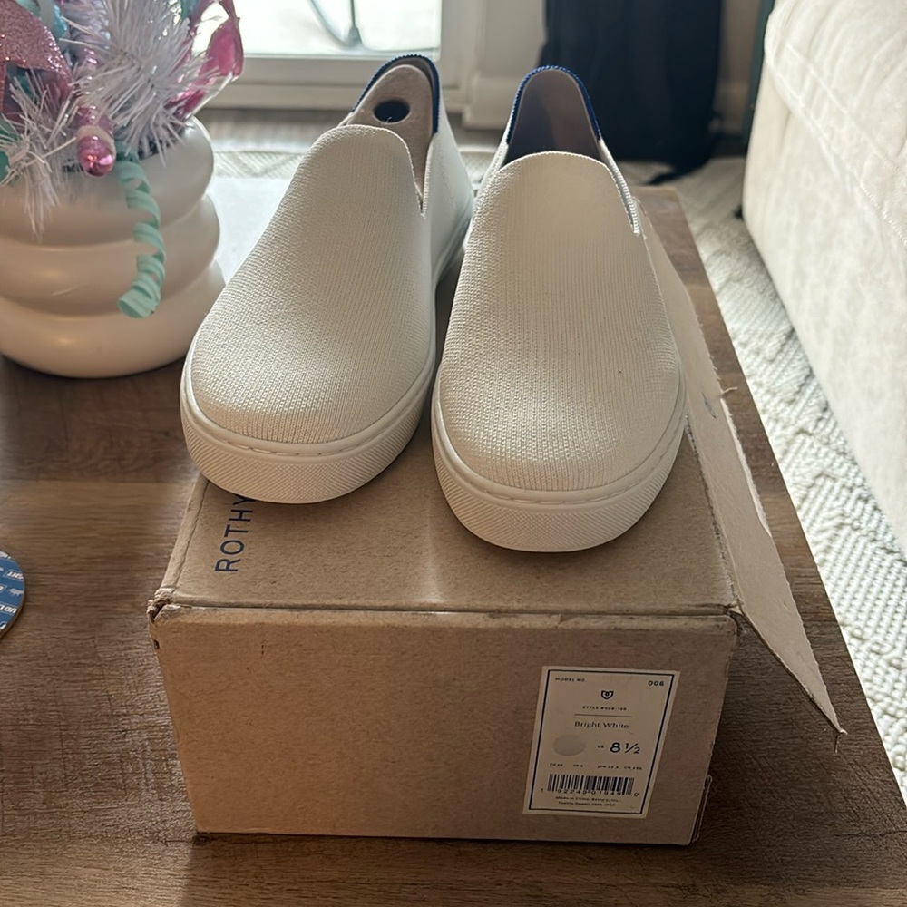 Rothy’s Bright White Sneakers Brand New